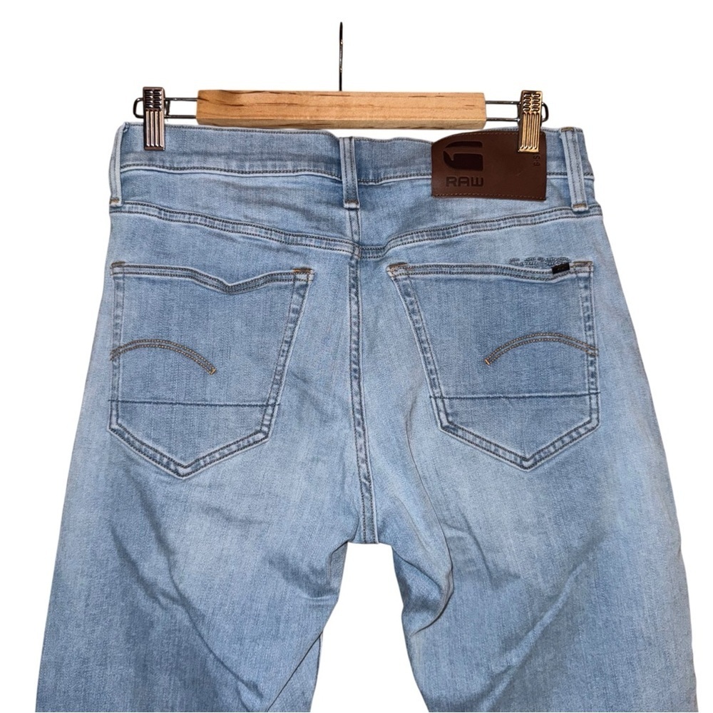 G STAR Raw 3301 Slim Light Blue Button Fly Jeans Skater Pants Size 29 X 30 - Picture 5 of 14